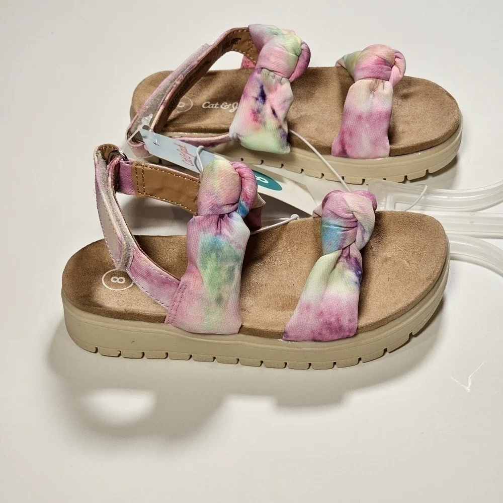 Toddler Girls Cat & Jack Tie-Dye Fabric Sandals Size 8